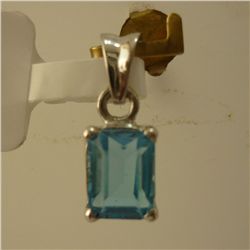 5.00 CTW BLUE TOPAZ PENDANT .925 STERLING SILVER