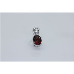 4.50 CTW GARNET PENDANT .925 STERLING SILVER