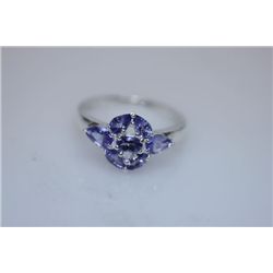 13.55 CTW TANZANITE RING .925 STERLING SILVER