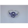 Image 1 : 13.55 CTW TANZANITE RING .925 STERLING SILVER