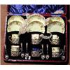 Image 1 : A cased set of six Royal Worcester yellow and gilt decorated coffee cans with saucers (af), the coff