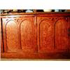 Image 1 : A Victorian Gothic oak sideboard with shelved back above two pairs of panel doors (removed from Birt