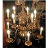 Image 1 : A large Dutch style brass chandelier with two six branch tiers