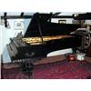 Image 1 : A Victorian ebonised cased concert grand piano on heavy carved supports, makers J Becker, length 27m