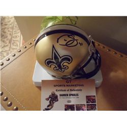 Signed-Darren Sproles Saints Mini Helmet w/COA