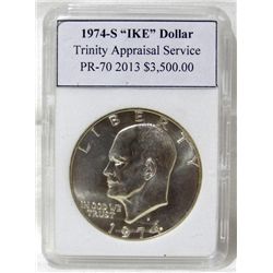 1974-S  Silver "IKE" Dollar  TAS PR-70