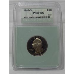 1988-S certified PR69 Cameo quarter dollar