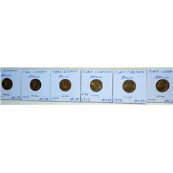 QTY:(6) 1975 Cinco Centavos