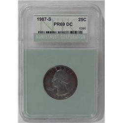 1987-S certified PR69 Cameo quarter dollar
