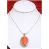 Image 5 : Silver Necklace Leather Alligator Pattern & CZs