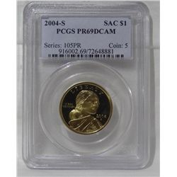 2004-S PCGS PR69  Deep Cameo Sacagawea Dollar