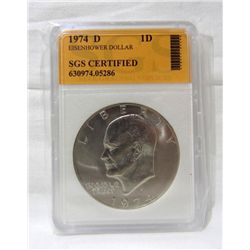 1974-D Eisenhower "Ike" Dollar SGS Certified