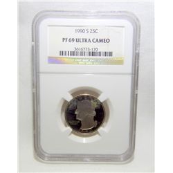 1990-S Washington Quarter PF69 Graded NGC