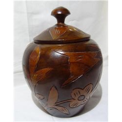 Hand Carved Wooden Vase
