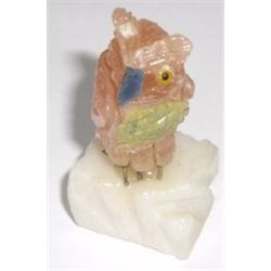 GEMSTONE *BABY OWL* BIRD!! THIS BIRD IS ALL HANCARVED MADE OF DIFFERENT GEMSTONES INCLUDING ONYX!!