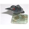 Image 2 : GEMSTONE *BLACK CROW* BIRD!! THIS BIRD IS ALL HANCARVED MADE OF DIFFERENT GEMSTONES INCLUDING ONYX!!