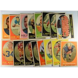 15 1958 Topps football cards  avg EX++  a few duplicates: #14-28-28-39-40-48-49-