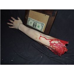 SEVERED BLOODY ARM WITH HAND AND GORE AT STUMP 7 URETHANE LATEX OR POLY FOAM