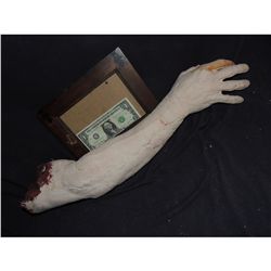 SEVERED BLOODY ARM WITH HAND AND GORE AT STUMP 8 URETHANE LATEX OR POLY FOAM
