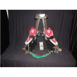 ALIEN CREATURE MONSTER DEMON OR WEREWOLF MATCHED PAIR OF COSTUME STILTS VERY WELL MADE