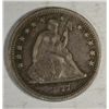 Image 1 : 1877 CC SEATED QUARTER VF+