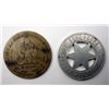 Image 1 : 2 RARE tokens : 1904 L.A. PLATT AKRON IN-MEMBER TOKEN  from the REXALL STORE