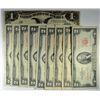 Image 1 : 1899  $1 silver certificate  G/VG repaired also 9 $2 Red Seals avg circ est $70-
