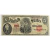 Image 1 : 1907 $5 WOODCHOPPER US NOTE  fine  est $120-$130