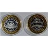Image 1 : ( 2 ) COLLECTABLE LAS VEGAS SILVER CASINO TOKENS