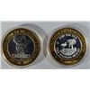 Image 2 : ( 2 ) COLLECTABLE LAS VEGAS SILVER CASINO TOKENS