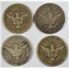 Image 2 : 4 VG BARBER half $ all original color 1899S-07D-09S-12  est  $90-$100