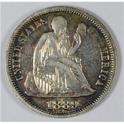 1889  Seated Liberty dime all original color AU est $75-$80