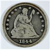 Image 1 : 1844O  Seated Liberty quarter all original color VG  est $35-$40