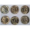 Image 1 : FOR THE SET BUILDER  6 1938D buffalo nickels GEM65