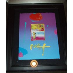 Peter Max Original Painting Over Serigraph -Sage 2