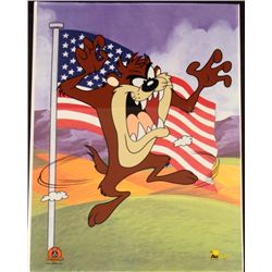 Taz USA Flag Sericel Animation Background Looney Tunes