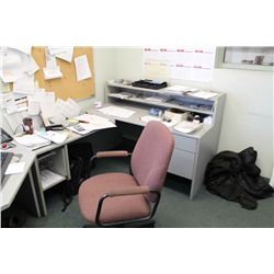 CONTENTS OF OFFICE INCLUDING: U-SHAPED DESK,