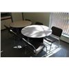 Image 1 : 2 ROUND CONFERENCE TABLES AND 6 METAL FRAMED