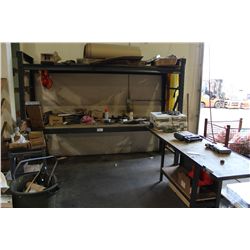 GREY ADJUSTABLE RACKING AND METAL WORK BENCH