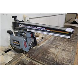 DELTA 10'' RADIAL ARM SAW AND WORK BENCH