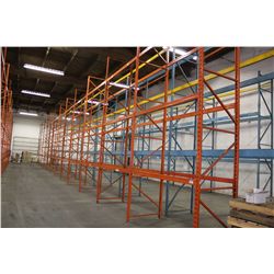 12 SECTIONS OF ORANGE PALLET RACKING