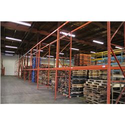 9 SECTIONS OF ORANGE PALLET RACKING