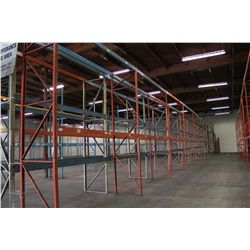10 SECTIONS OF ORANGE AND WHITE PALLET RACKING