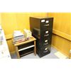 Image 1 : 4 DR FILE CABINET AND 2 TABLES