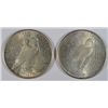 Image 2 : ( 2 ) NICE CIRCULATED PEACE SILVER DOLLARS,  1925-P AND 1935-P