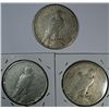 Image 2 : 3 CIRCULATED PEACE DOLLARS