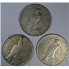 Image 2 : 3 CIRCULATED PEACE DOLLARS