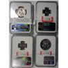 Image 2 : 4 SMS coins in NGC slabs:65 dime/half 67-66 dime 67-64 quarter 64