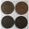 Image 2 : 4  large pennys  VG+--1842-43-47-49  est $85-$90