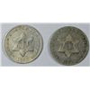 Image 1 : 1852-53  3 cent silvers  VG/F  est $80-$85